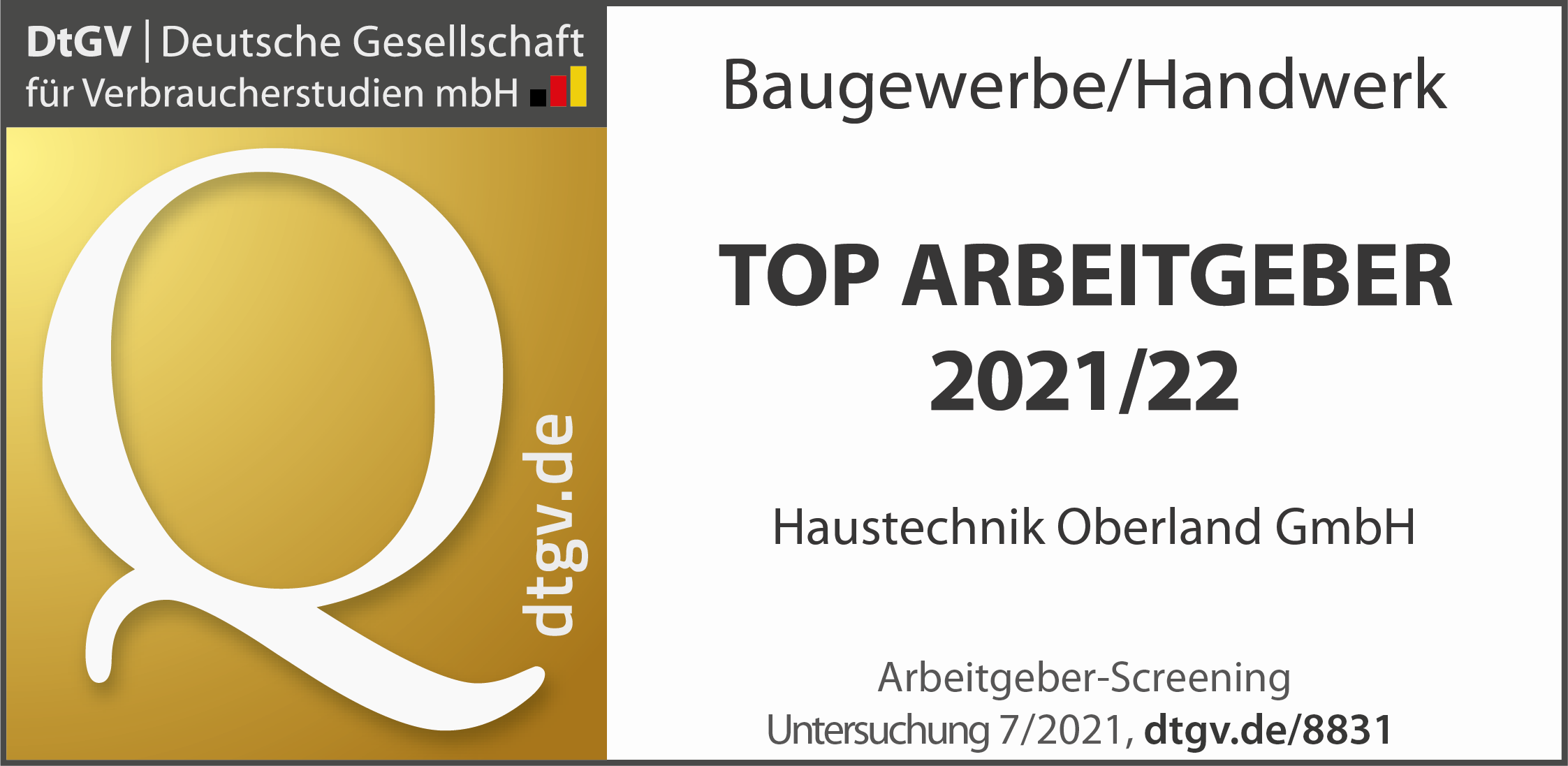 Top Arbeitgeber Baugewerbe Haustechnik Oberland GmbH